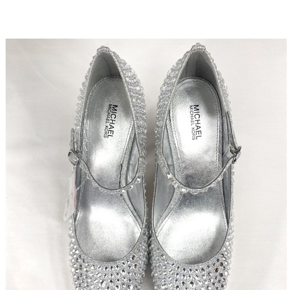 NWT MICHAEL KORS FALLON MARY JANES GLITTER SIZE 5.5 - Picture 9 of 12
